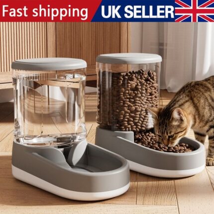 3.8L Automatic Pet Feeder & Water Fountain – Cat & Dog Food Dispenser