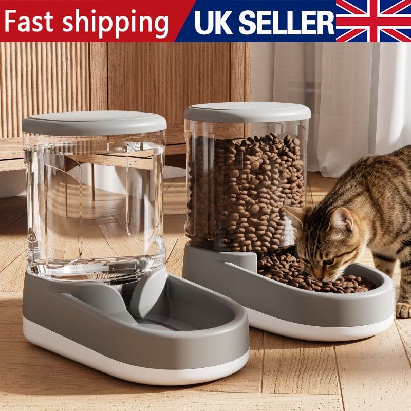 3.8L Automatic Pet Feeder & Water Fountain – Cat & Dog Food Dispenser